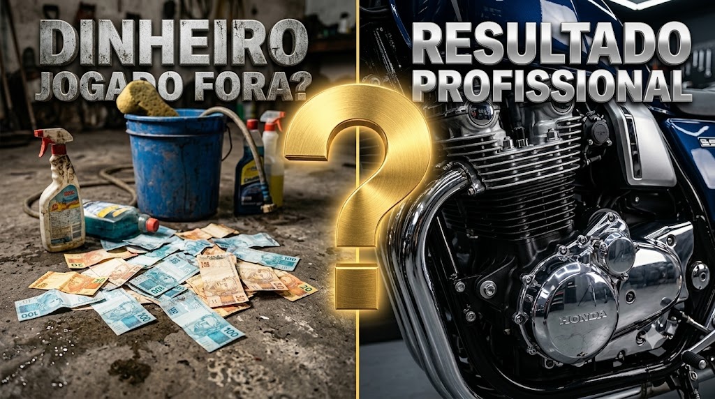 Espuma de lavagem detalhada em moto